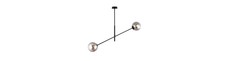 Linear 2 Sort/Grafit pendellampe - Ø14 cm, E14, 230V, uden lyskilde