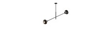 Linear 2 Sort/Stribe pendellampe - Ø14 cm, E14, 230V, uden lyskilde