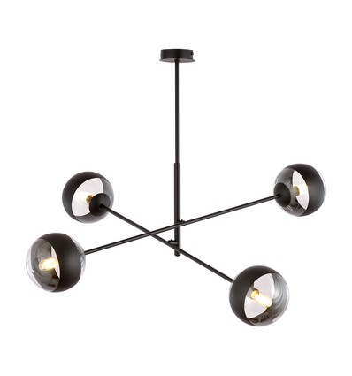Linear 4 Sort/Stribe pendellampe - Ø14 cm, E14, 230V, uden lyskilde