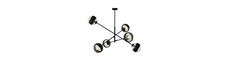 Linear 6 Sort/Stribe pendellampe - Ø14 cm, E14, 230V, uden lyskilde