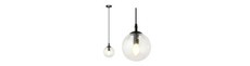 Cosmo 1 Sort/Transparent pendellampe - Ø14 cm, E14, 230V, uden lyskilde