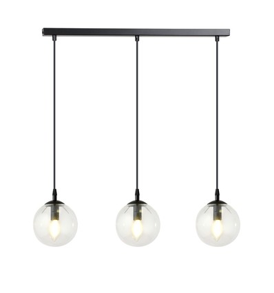 Cosmo 3 Sort/Transparent pendellampe - Ø14 cm, E14, 230V, uden lyskilde