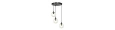 Cosmo 3 Sort Premium Transparent pendellampe - Ø14 cm, E14, 230V, uden lyskilde