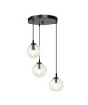 Cosmo 3 Sort Premium Transparent pendellampe - Ø14 cm, E14, 230V, uden lyskilde