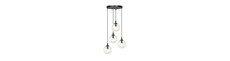 Cosmo 4 Sort Premium Transparent pendellampe - Ø14 cm, E14, 230V, uden lyskilde