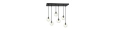 Cosmo 6 Sort/Transparent pendellampe - Ø14 cm, E14, 230V, uden lyskilde