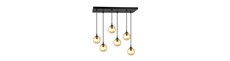 Cosmo 6 Sort/Rav pendellampe - Ø14 cm, E14, 230V, uden lyskilde