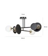 Minerva 4 Sort loftslampe - Ø15 cm, E27, 230V, uden lyskilde