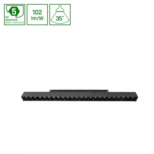 System Shift - Grid L Skinne Lys 22W - 404x23x42mm, 35°, Sort, 2 Kredsløb.