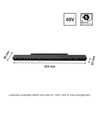 System Shift - Grid L Skinne Lys 22W - 404x23x42mm, 35°, Sort, 2 Kredsløb.