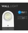2-vejs væglampe GU10 - hvid, runde, aluminium, IP44