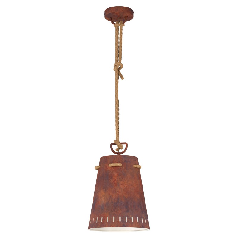 Se EGLO Meopham Pendel Lampe til E27 Med Hejs i Rustbrun hos detLED