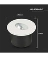 3W Ø7,5cm rund LED indbygningsspot til trapper - 270lm, 4000K, hvid, hul: Ø6,2 cm