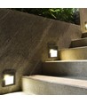 2W Trinlys - LED, 3000K, sort hus, kvadratisk.