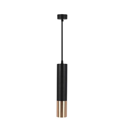 V-Tac GU10 sort/guld pendel lampe - Ø6x30cm., Hængende Pendel med GU10 fatning