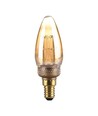 2W LED E14 - Art Kultråd Kertepære, Amber Glas, 1800K