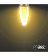 2W LED E14 - Art Kultråd Kertepære, Amber Glas, 1800K