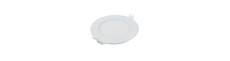 6W Ø12cm LED indbygningspanel - Hul: Ø11 cm, Mål: Ø12 cm, hvid kant, inkl. lyskilde