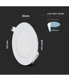 VT-1220 LED Panel 6W - 6400K, rund.
