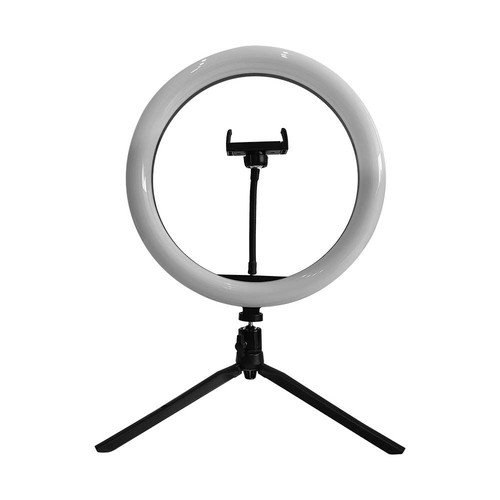 10W LED RINGLYS - 10 tommer, med bordstativ, 3200K-5500K