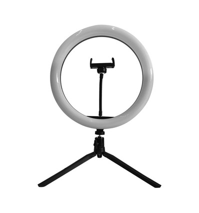 10W LED RINGLYS - 10 tommer, med bordstativ, 3200K-5500K