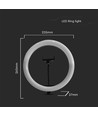 10W LED RINGLYS - 10 tommer, med bordstativ, 3200K-5500K