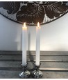 Outlet: LED kronelys Med 3D Flamme 25cm i Hvid - 2-pak