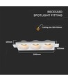 3xGU10 Lampe Rundt Hvid
