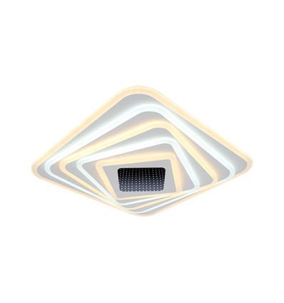 150W LED Smart Loftlampe - Dekorativ, 50x50x7cm, 3i1, Dæmpbar, Fjernbetjening