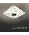 150W LED Smart Loftlampe - Dekorativ, 50x50x7cm, 3i1, Dæmpbar, Fjernbetjening