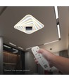 150W LED Smart Loftlampe - Dekorativ, 50x50x7cm, 3i1, Dæmpbar, Fjernbetjening