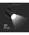 LED skinnespot 35W 3000K, sort hus.