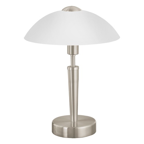 Outlet: EGLO Solo1 Bordlampe Med Touch dæmp E14 i Hvid/Børstet Stål