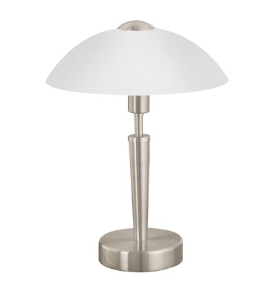 EGLO Solo1 Bordlampe Med Touch dæmp E14 i Hvid/Børstet Stål
