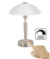 EGLO Solo1 Bordlampe Med Touch dæmp E14 i Hvid/Børstet Stål