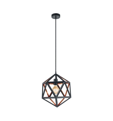 EGLO Embleton Pendel Lampe Ø30 Til E27 I Sort/Nød