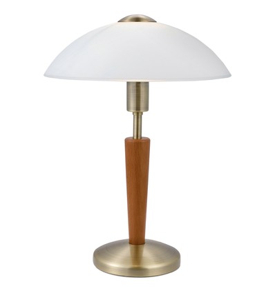 EGLO Solo 1 Bordlampe Med Touch dæmp E14 i Hvid/Træ