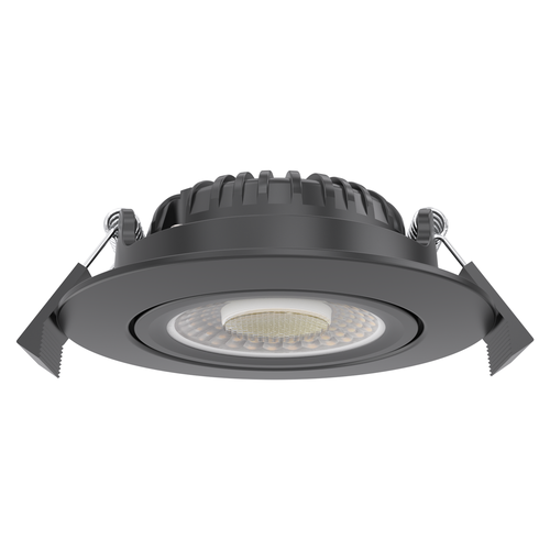 LEDlife Dim2Warm+CCT RA96 sort indbygningsspot - Hul: Ø6,8 cm, Mål: Ø8,3 cm, 7W, hvid kant, dæmpbar, 230V