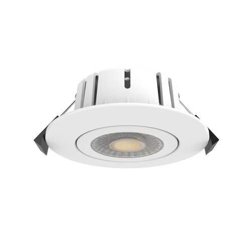 LEDlife Dim2Warm+CCT RA96 hvid indbygningsspot - Roterbar, Hul: Ø6,8 cm, Mål: Ø8,3 cm, 7W, hvid kant, dæmpbar, 230V