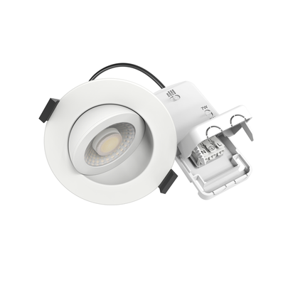 7W Ø8,3cm DimToWarm+CCT indbygningsspot dæmpbar RA96 - Roterbar, Hul: Ø6,8 cm, Mål: Ø9,3 cm, Hvid kant