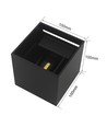 6W CUBIC RGB+CCT væglampe - IP65, Tuya Smart, sort, firkantet, op/ned, justerbar, inde / ude, inkl. lyskilde