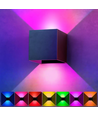 LEDlife RGB+CCT CUBIC 6W væglampe - Tuya Smart, sort, firkantet, op/ned, justerbar, inde / ude, IP65, inkl. lyskilde