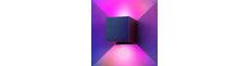 6W CUBIC RGB+CCT væglampe - IP65, Tuya Smart, sort, firkantet, op/ned, justerbar, inde / ude, inkl. lyskilde