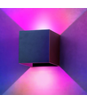 LEDlife RGB+CCT CUBIC 6W væglampe - Tuya Smart, sort, firkantet, op/ned, justerbar, inde / ude, IP65, inkl. lyskilde