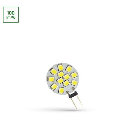 LED G4 1,2W - 12V, 12 LED, kold hvid, 20mm, Spectrum.
