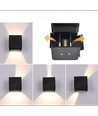 LEDlife RGB+CCT CUBIC 6W væglampe - Tuya Smart, sort, firkantet, op/ned, justerbar, inde / ude, IP65, inkl. lyskilde