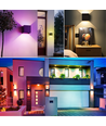 6W CUBIC RGB+CCT væglampe - IP65, Tuya Smart, sort, firkantet, op/ned, justerbar, inde / ude, inkl. lyskilde
