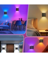 6W CUBIC RGB+CCT væglampe - IP65, Tuya Smart, sort, firkantet, op/ned, justerbar, inde / ude, inkl. lyskilde