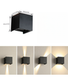 LEDlife RGB+CCT CUBIC 6W væglampe - Tuya Smart, sort, firkantet, op/ned, justerbar, inde / ude, IP65, inkl. lyskilde