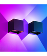 LEDlife RGB+CCT CUBIC 6W væglampe - Tuya Smart, sort, firkantet, op/ned, justerbar, inde / ude, IP65, inkl. lyskilde